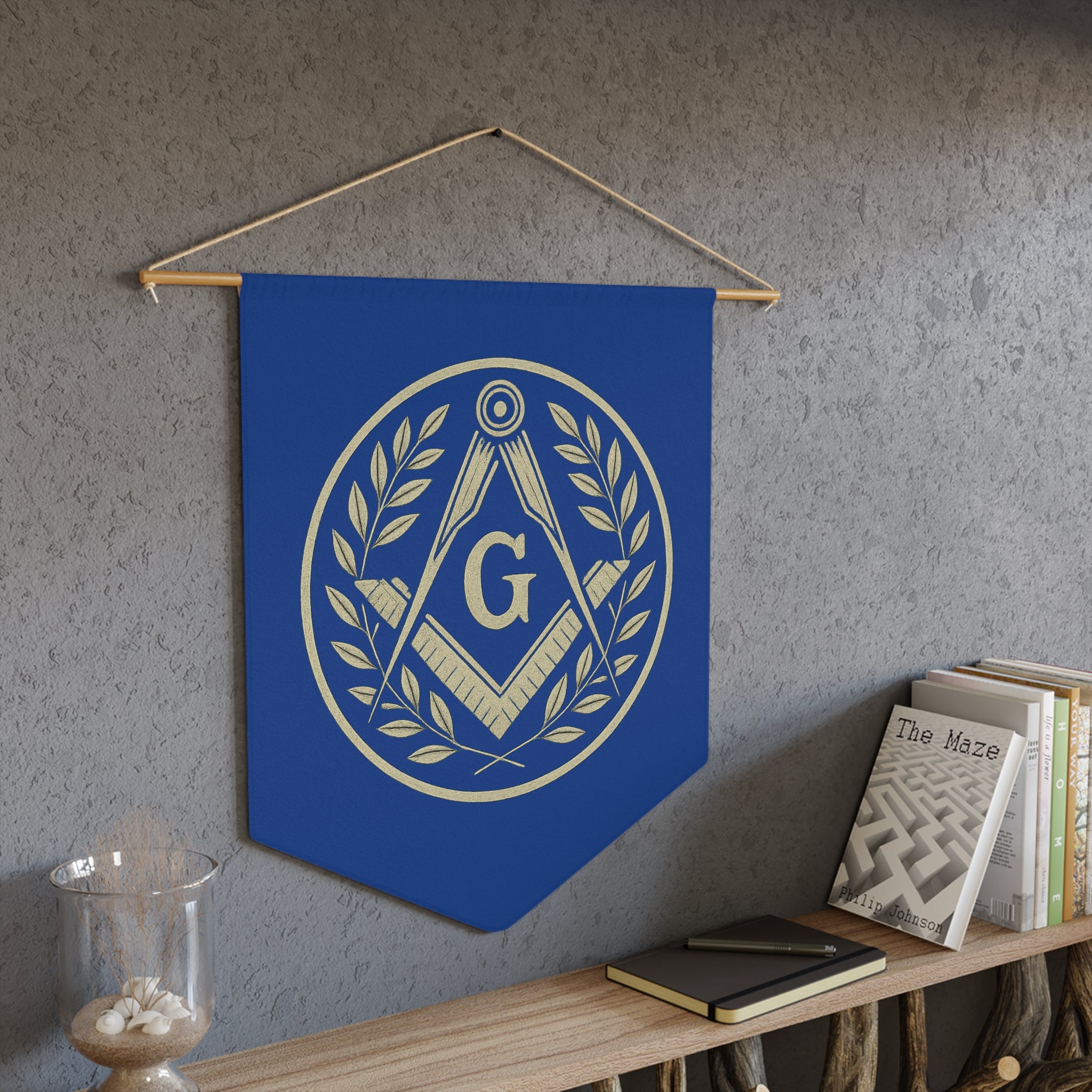 Masonic Wall Pennant, Elegant Home Decor, Freemason Gifts, Unique Wall Hanging for Celebrations, Brotherhood Decor